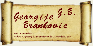 Georgije Branković vizit kartica
